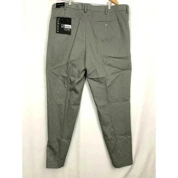 Perry Ellis Straight Dress Pants 42x32 Gray Flat Front NWT Flex Waistband - Picture 2 of 13